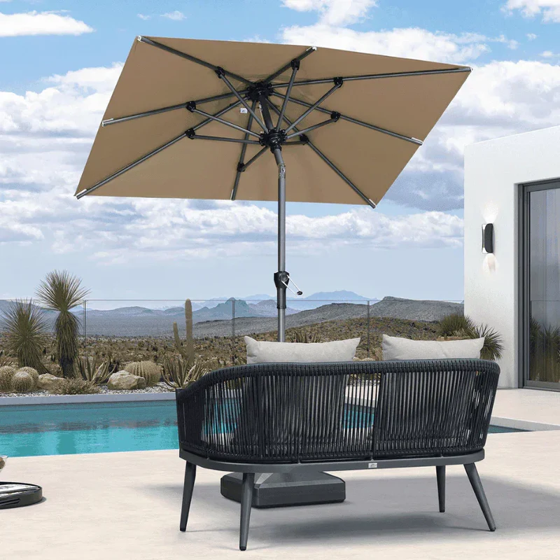 PURPLE LEAF Stokparasol met Slinger en Kantelfunctie voor Tuin en Terras