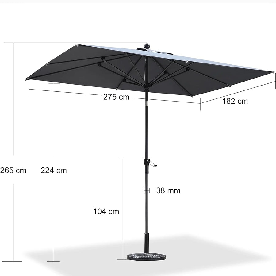 PURPLE LEAF Stokparasol met Slinger en Kantelfunctie voor Tuin en Terras
