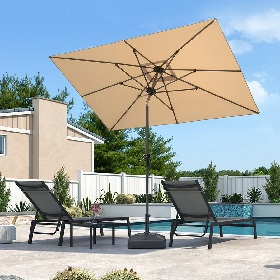 PURPLE LEAF Stokparasol met Slinger en Kantelfunctie voor Tuin en Terras