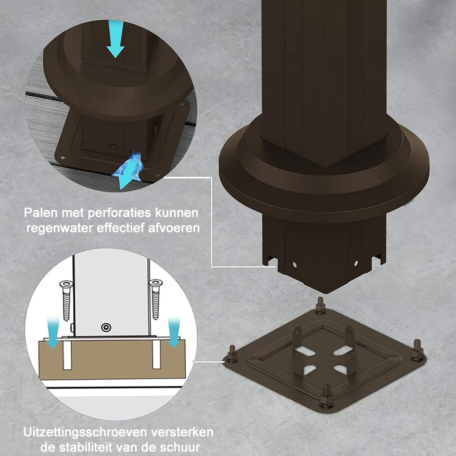 PURPLE LEAF Paviljoen 3 x 4 m Waterdichte pergola met gaasdak Aluminium terrasoverkapping Hardtop paviljoen met scherm en gordijnen, brons
