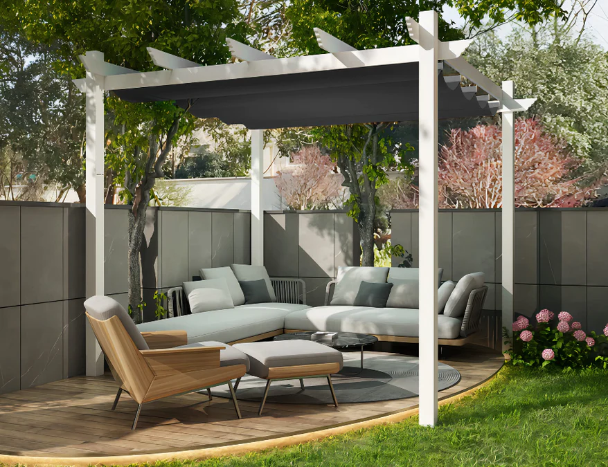 PURPLE LEAF Pergola Wit Pergola Waterdicht Winter Pergola Intrekbare Pergola Aluminium-PG