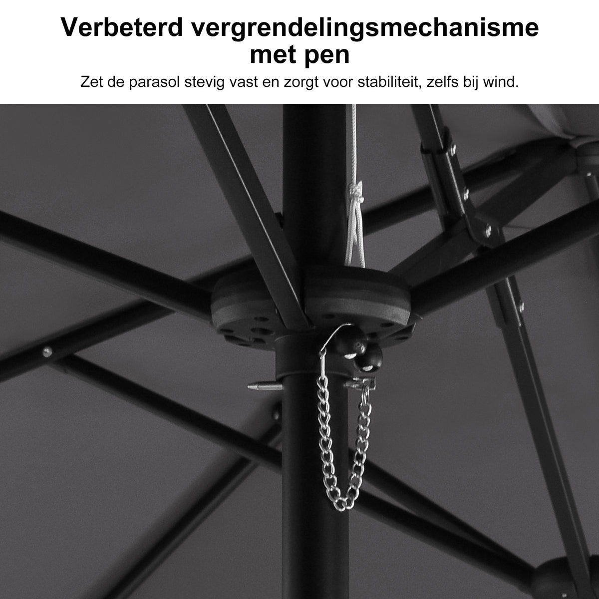 PURPLE LEAF Parasol met 3 Kappen en Voet voor Tuin en Terras