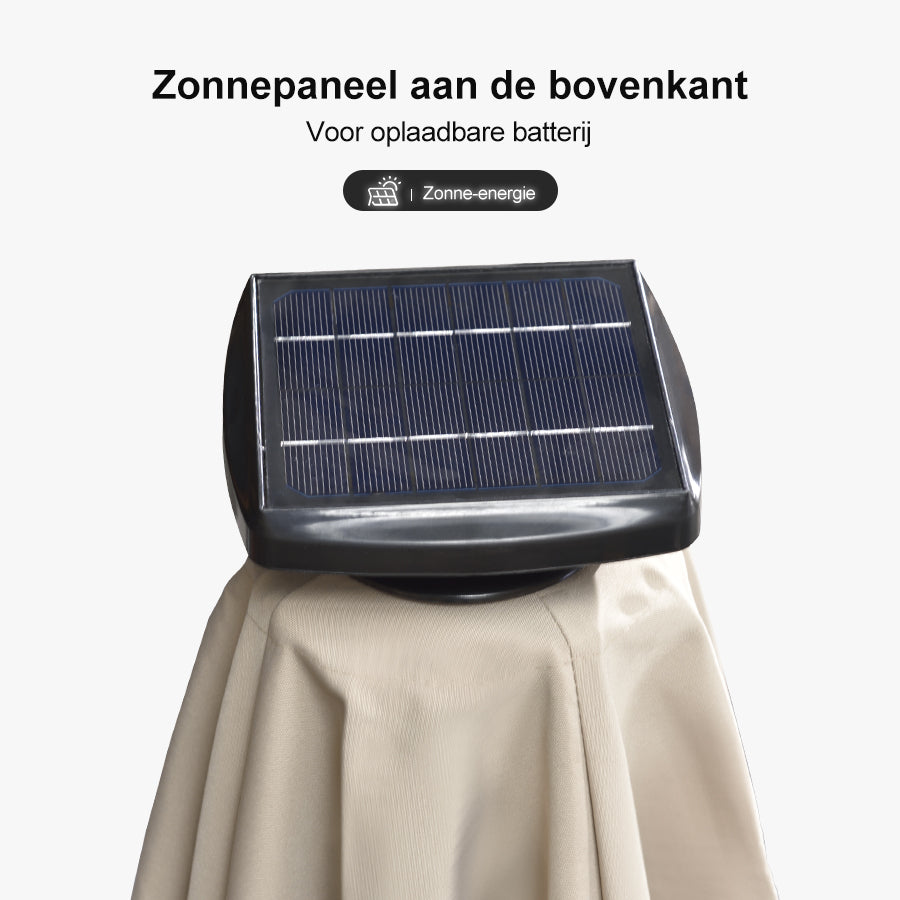 PURPLE LEAF Vierkante Zweefparasol met LED, Dubbel Dak, 360° Draaibaar voor Tuin en Terras