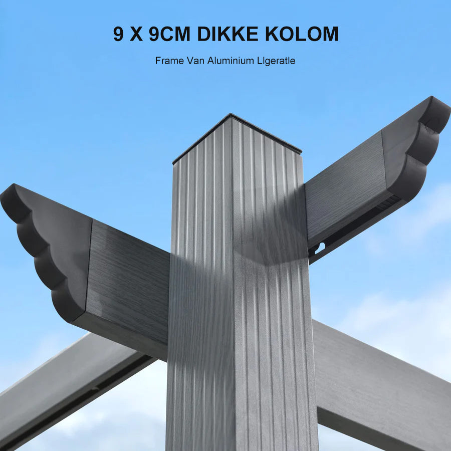 PURPLE LEAF pergola, aluminium paviljoen houtlook waterdicht stabiel wintervast, tuinpaviljoen met zonwerende overkapping