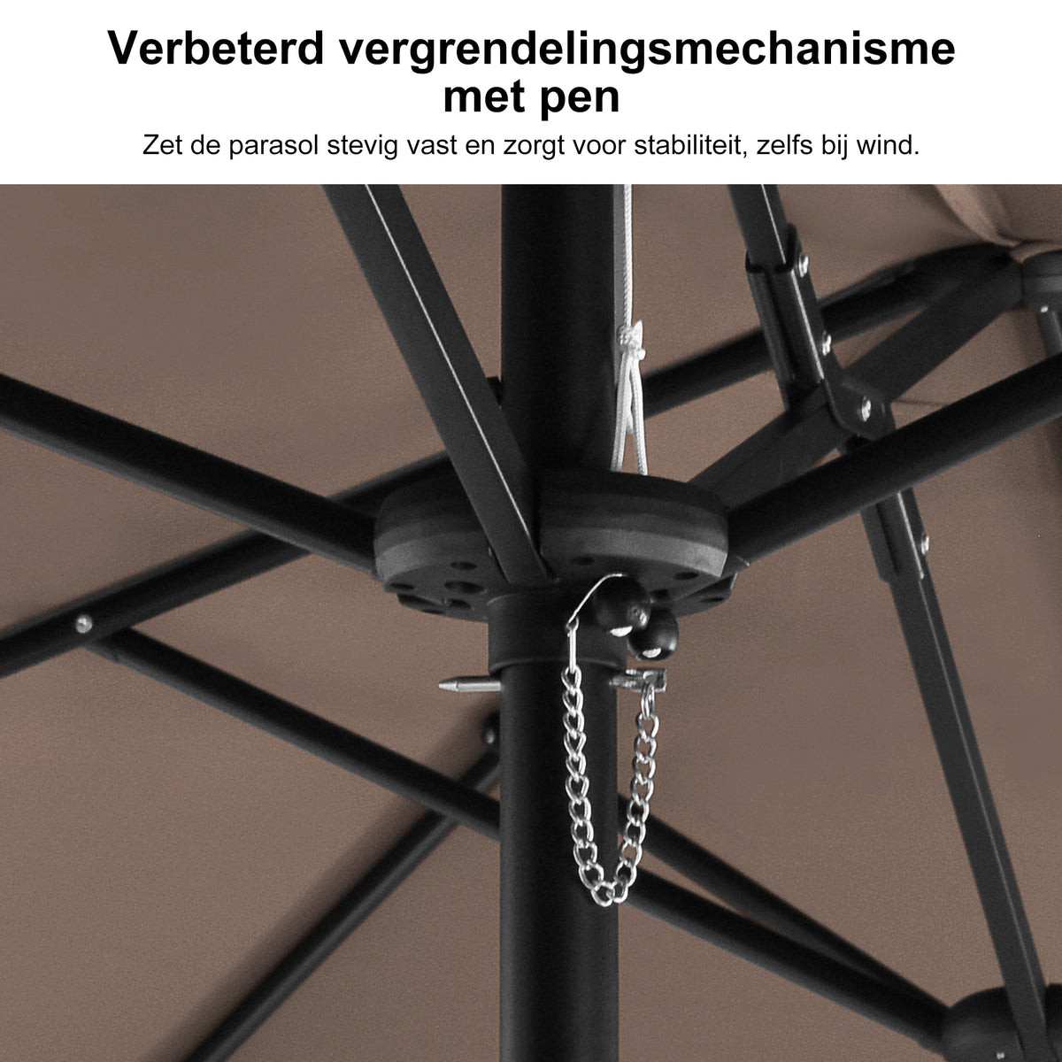 PURPLE LEAF Parasol met 3 Kappen en Voet voor Tuin en Terras