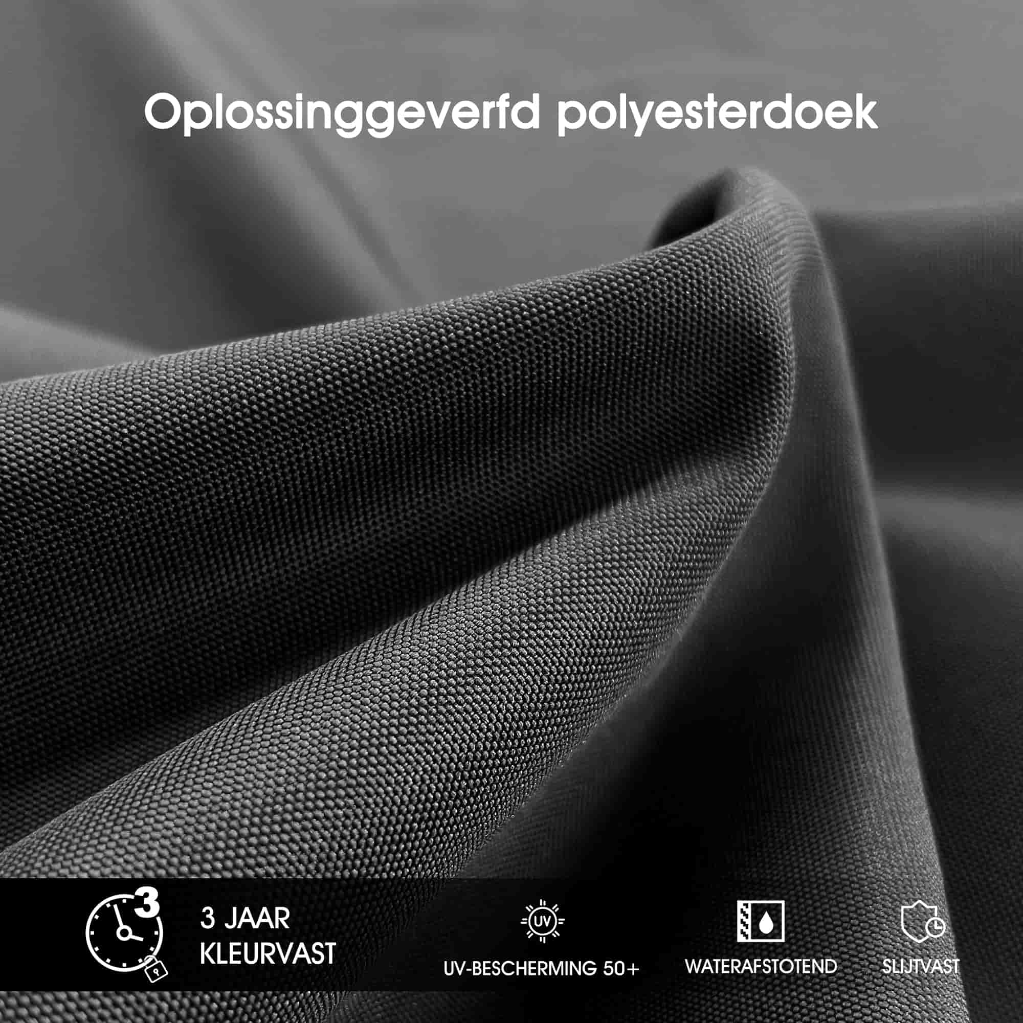 PURPLE LEAF Klassieke ronde zweefparasol met zijpaal, 360° draaibaar, met zwengel, UV50+ bescherming