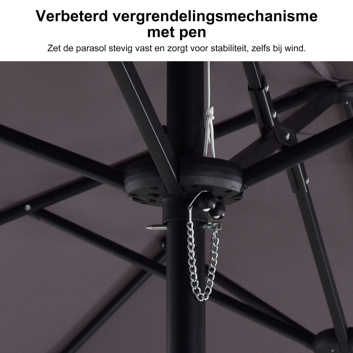 PURPLE LEAF Parasol met 3 Kappen en Voet voor Tuin en Terras