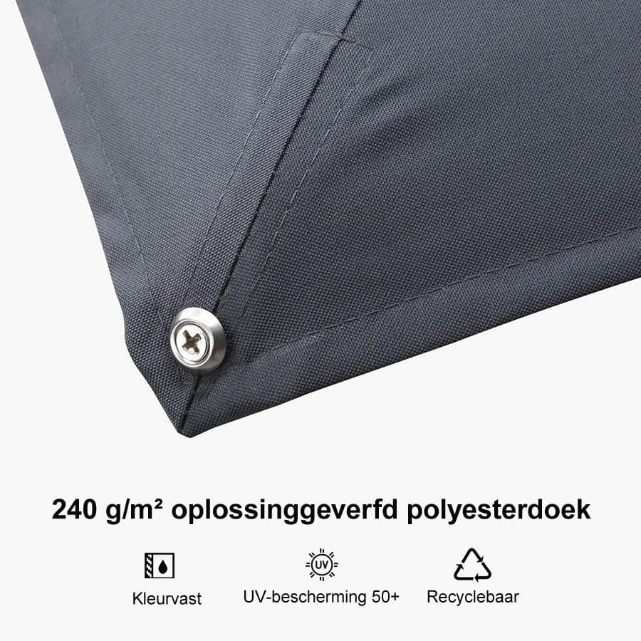 PURPLE LEAF Deluxe Zweefparasol - Rechthoekig Aluminium - Windbestendig & 360° Draaibaar voor Tuin en Terras