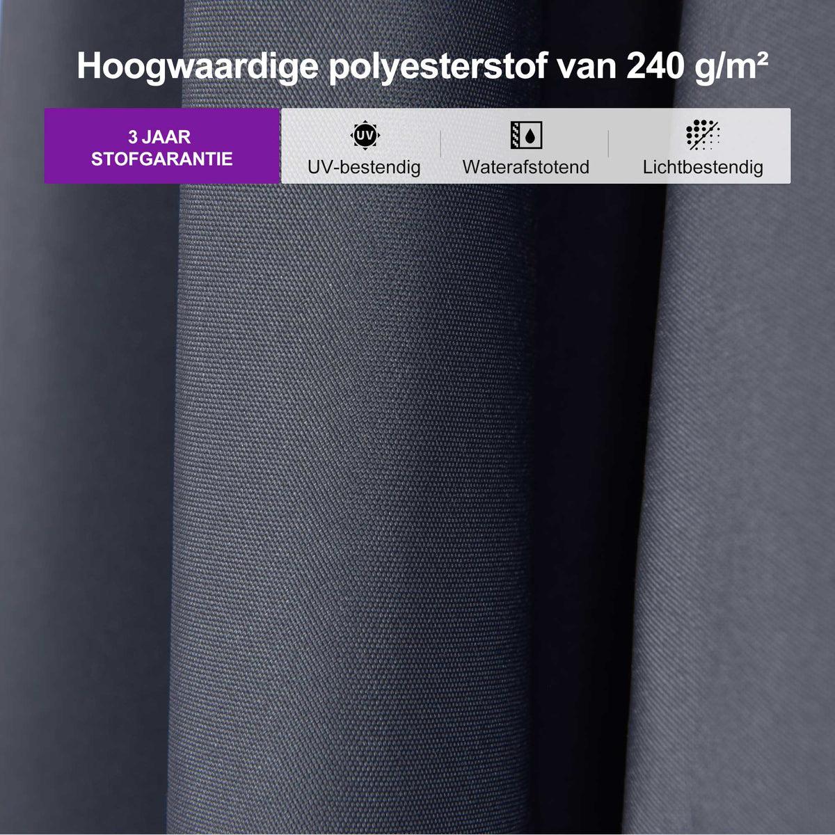 PURPLE LEAF Betaalbare Grote Parasol – Traploos Kantelbare Zweefparasol voor Tuin & Terras