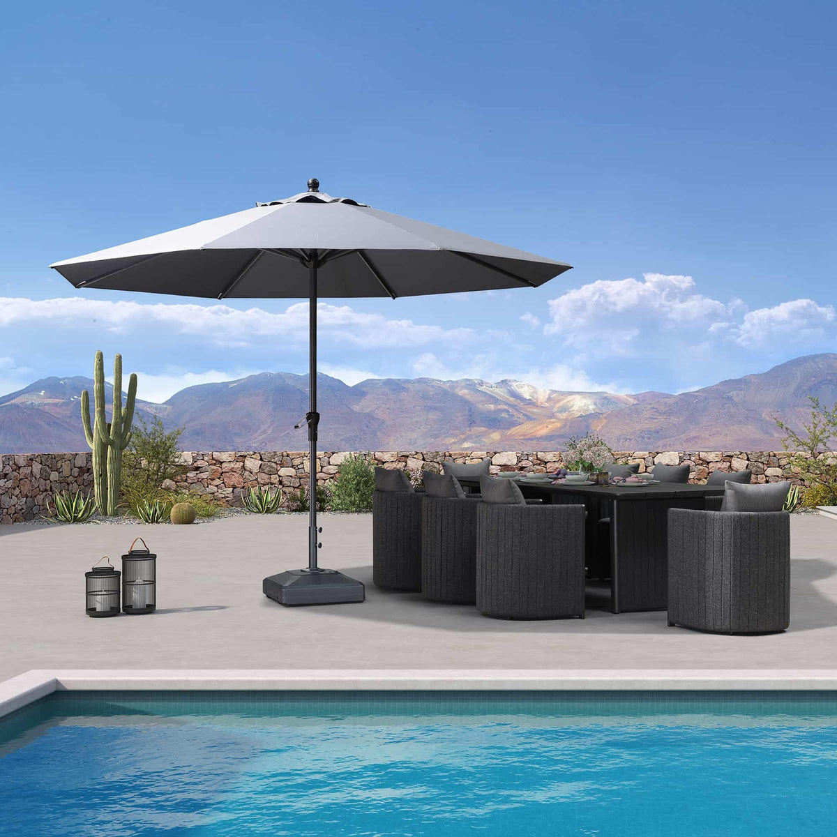 PURPLE LEAF Aluminium Parasol voor Tuin, Terras en Horeca – Stevige Parasol voor Buiten