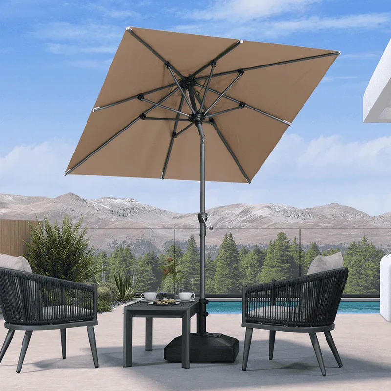 PURPLE LEAF Stokparasol met Slinger en Kantelfunctie voor Tuin en Terras