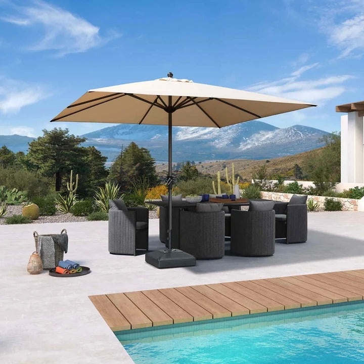 PURPLE LEAF Aluminium Parasol voor Tuin, Terras en Horeca – Stevige Parasol voor Buiten