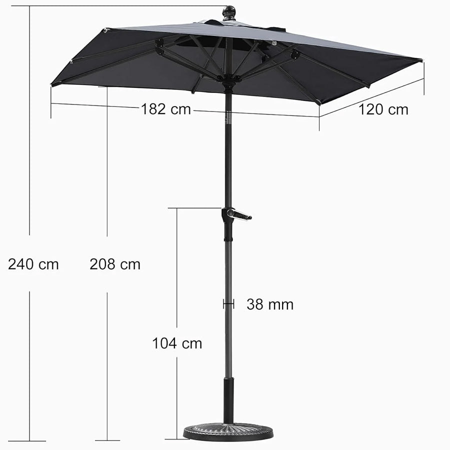 PURPLE LEAF Stokparasol met Slinger en Kantelfunctie voor Tuin en Terras