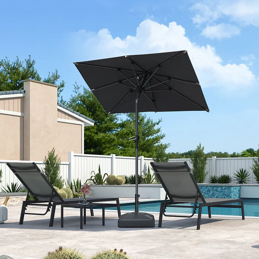 PURPLE LEAF Stokparasol met Slinger en Kantelfunctie voor Tuin en Terras