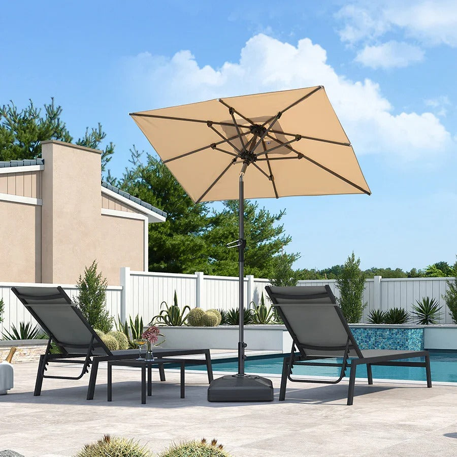 PURPLE LEAF Stokparasol met Slinger en Kantelfunctie voor Tuin en Terras