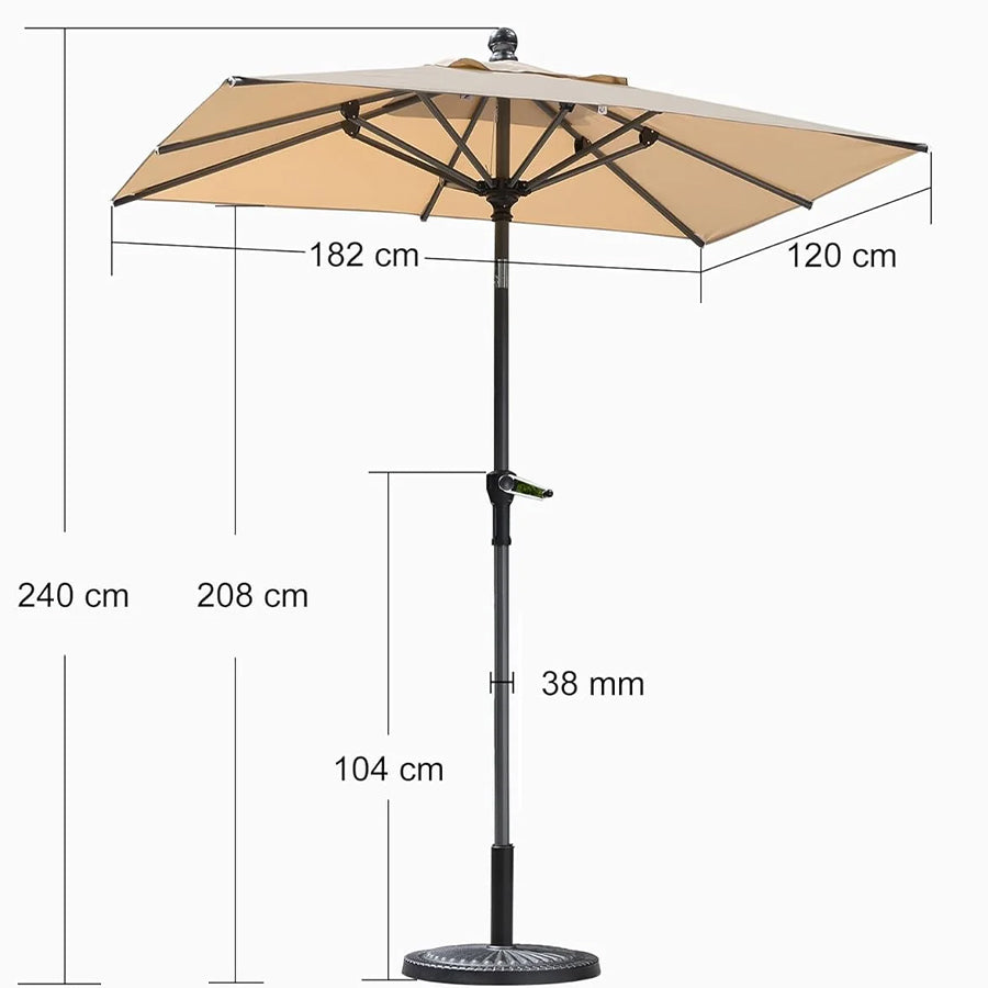 PURPLE LEAF Stokparasol met Slinger en Kantelfunctie voor Tuin en Terras