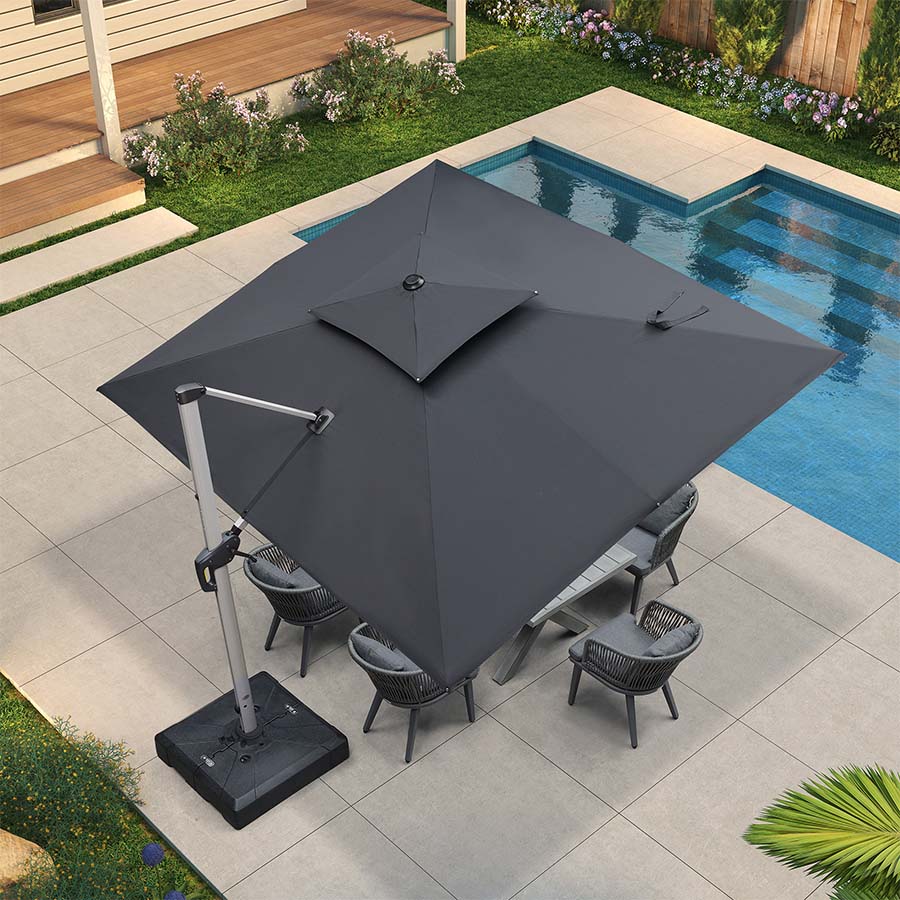 PURPLE LEAF Dubbel Top 270 x 330 / 270 x 365 / 300 x 365 / 300 x 400 cm Rechthoekige Buitenshuis Parasol