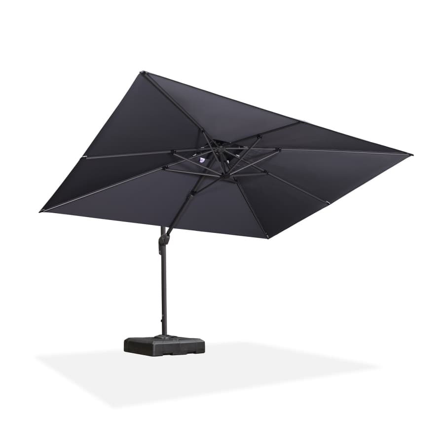 PURPLE LEAF Zweefparasol met Grijs Frame en 360° Draaibaar UV-bestendig, voor Tuin en Terras