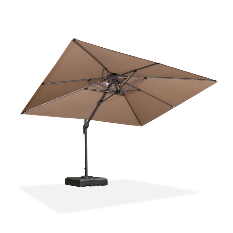 PURPLE LEAF Zweefparasol met Grijs Frame en 360° Draaibaar UV-bestendig, voor Tuin en Terras