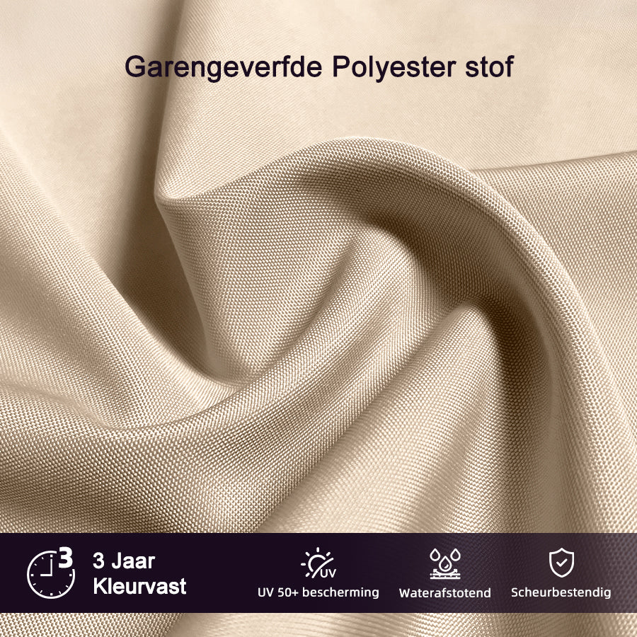 PURPLE LEAF Vierkante Zweefparasol met LED, Dubbel Dak, 360° Draaibaar voor Tuin en Terras