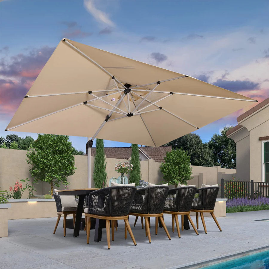 PURPLE LEAF Dubbel Top 270 x 330 / 270 x 365 / 300 x 365 / 300 x 400 cm Rechthoekige Buitenshuis Parasol