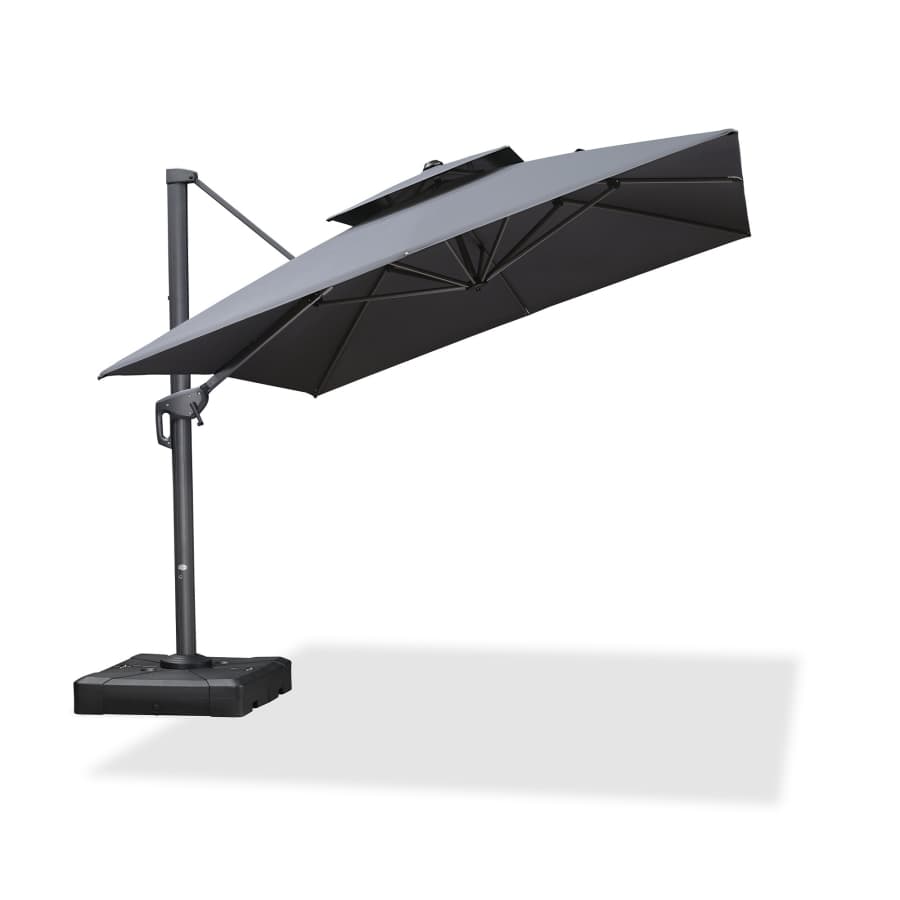 PURPLE LEAF Zweefparasol met Grijs Frame en 360° Draaibaar UV-bestendig, voor Tuin en Terras
