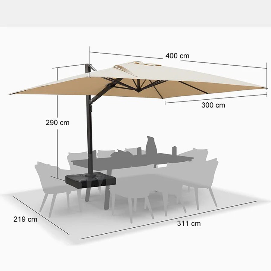 PURPLE LEAF Extra Grote Zweefparasol met Versterkt Frame en Hoge Windbestendigheid, voor Tuin en Terras