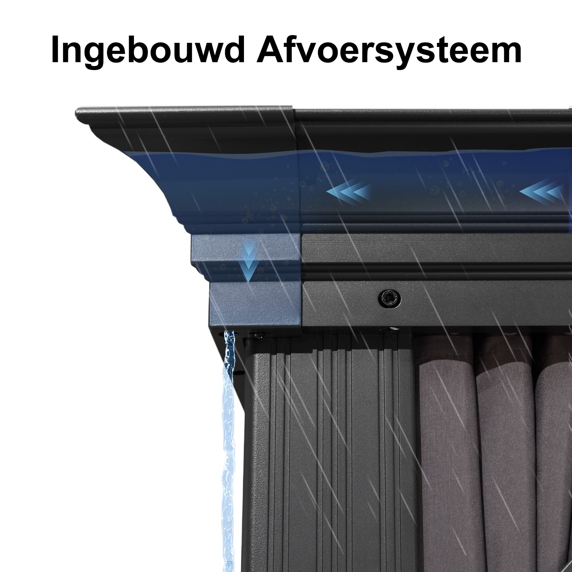 PURPLE LEAF Aluminium Hardtop Paviljoen, Luxe Tuinpaviljoen met Gegalvaniseerd Stalen Dak, Gordijnen en Klamboe, Grijs