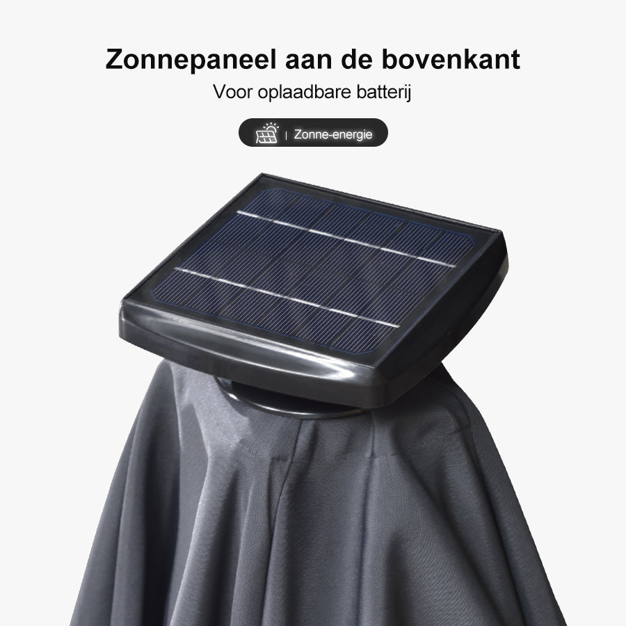 PURPLE LEAF Vierkante Zweefparasol met LED, Dubbel Dak, 360° Draaibaar voor Tuin en Terras