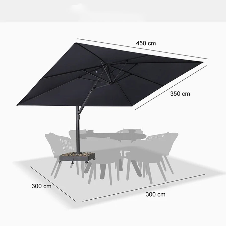 PURPLE LEAF Extra Grote Zweefparasol met Versterkt Frame en Hoge Windbestendigheid, voor Tuin en Terras