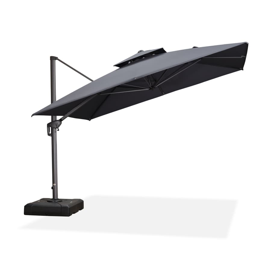 PURPLE LEAF Zweefparasol met Grijs Frame en 360° Draaibaar UV-bestendig, voor Tuin en Terras
