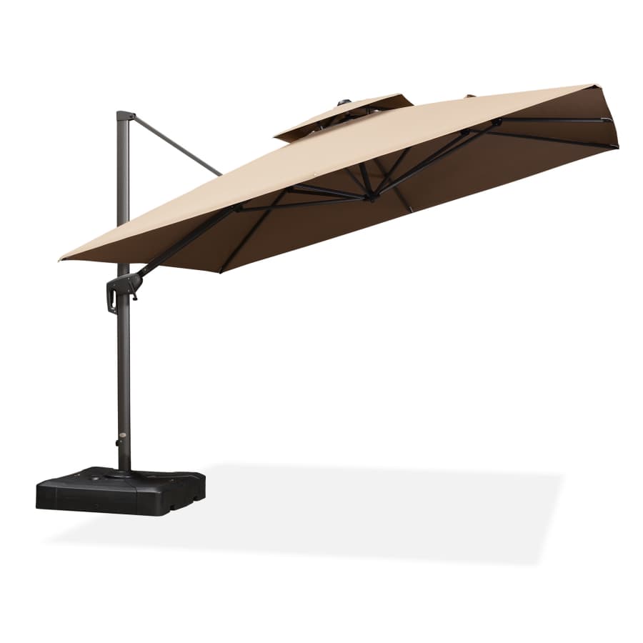 PURPLE LEAF Zweefparasol met Grijs Frame en 360° Draaibaar UV-bestendig, voor Tuin en Terras