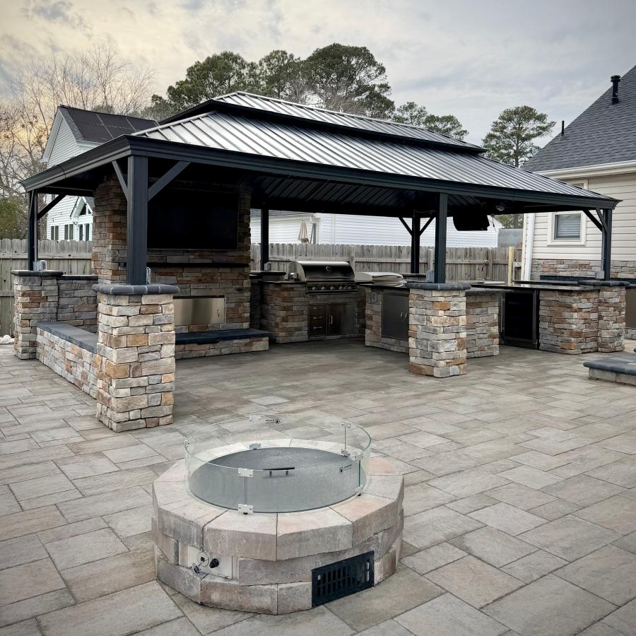PURPLE LEAF Aluminium Hardtop Paviljoen, Luxe Tuinpaviljoen met Gegalvaniseerd Stalen Dak, Warmwitte Verlichting, Gordijnen en Klamboe, Grijs
