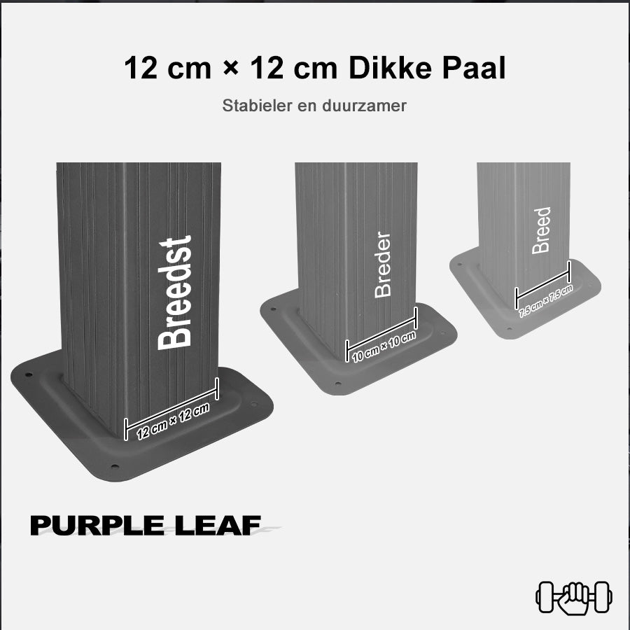 PURPLE LEAF Aluminium Hardtop Paviljoen, Luxe Tuinpaviljoen met Gegalvaniseerd Stalen Dak, Gordijnen en Klamboe, Grijs
