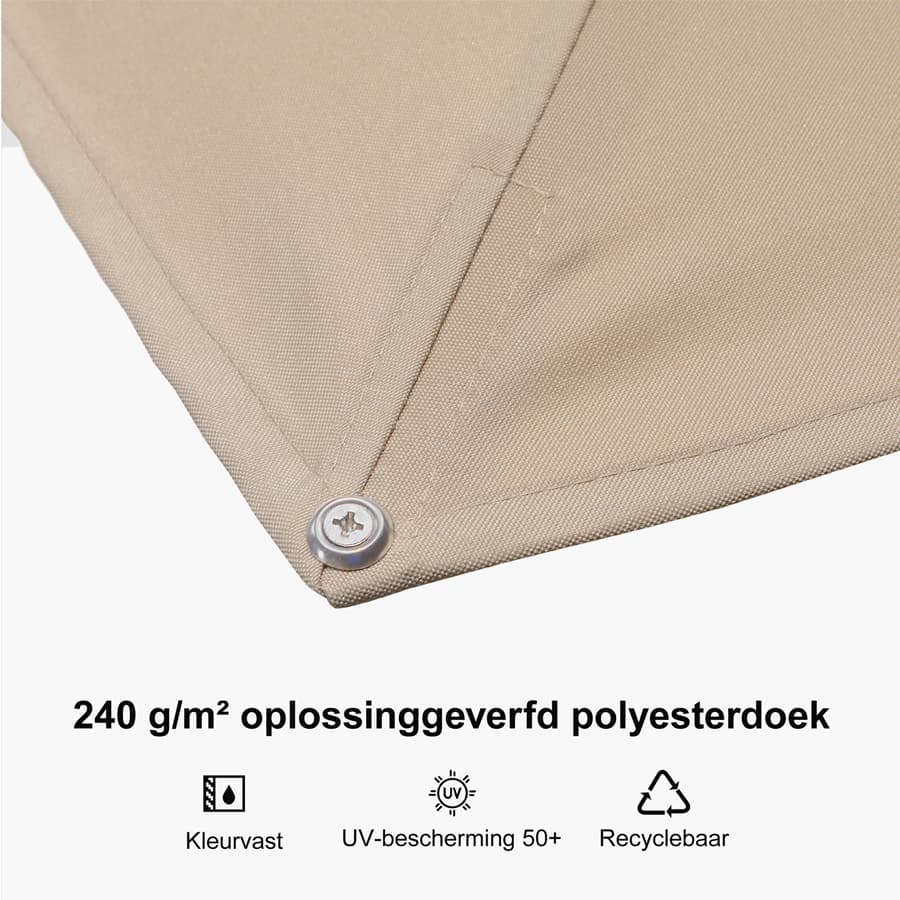 PURPLE LEAF Deluxe Zweefparasol - Rechthoekig Aluminium - Windbestendig & 360° Draaibaar voor Tuin en Terras