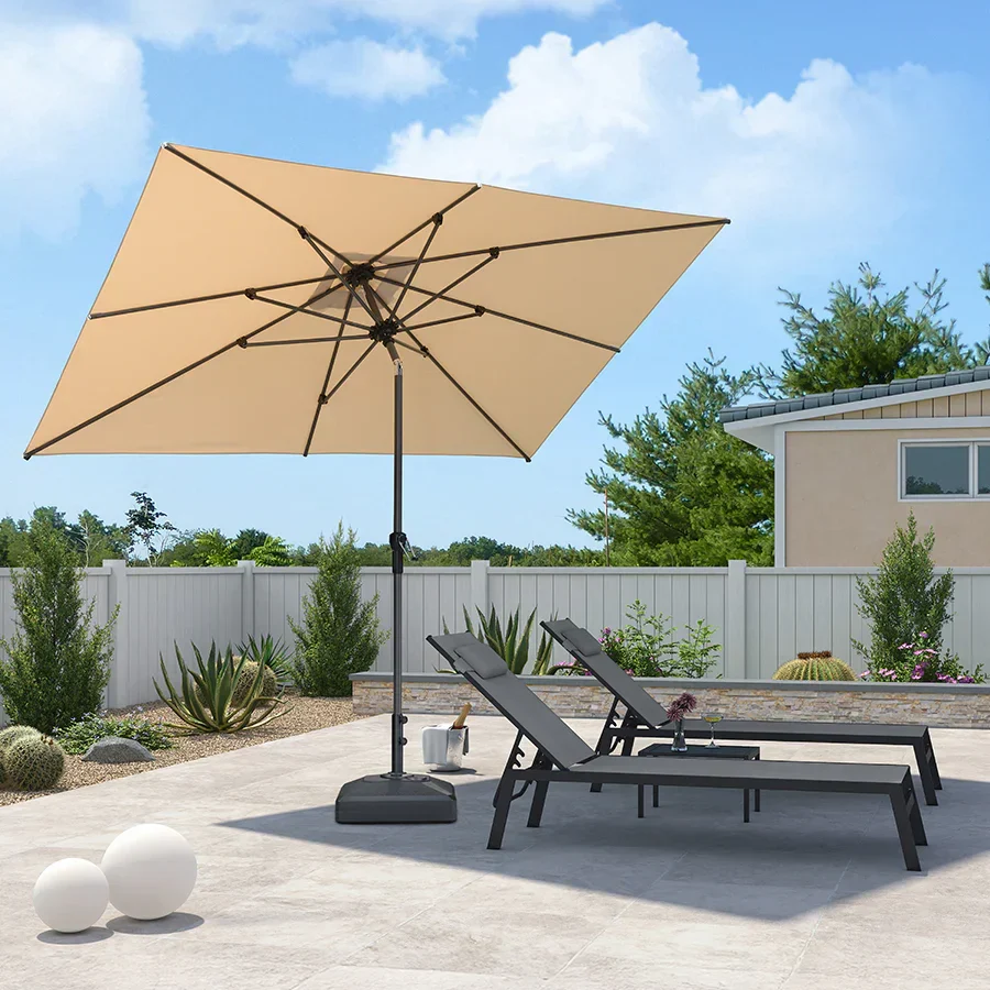 PURPLE LEAF Stokparasol met Slinger en Kantelfunctie voor Tuin en Terras