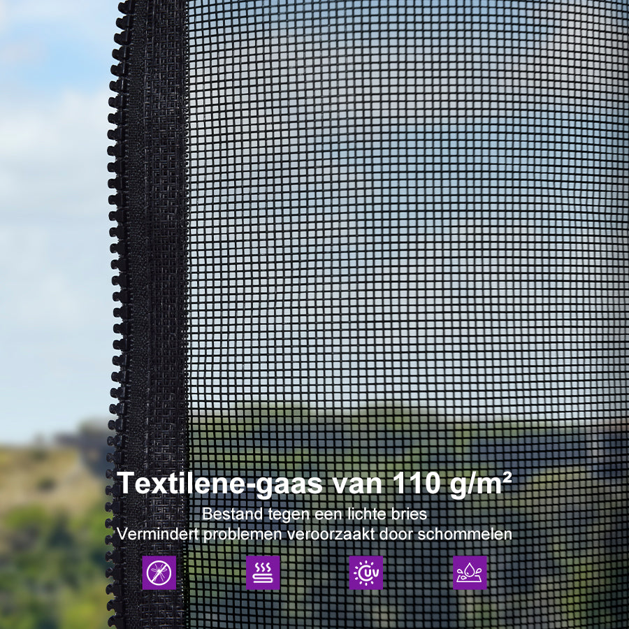PURPLE LEAF Hardtop Tuinpaviljoen met Stalen Dak, Aluminium Frame, Gordijnen & Klamboe – Grijs