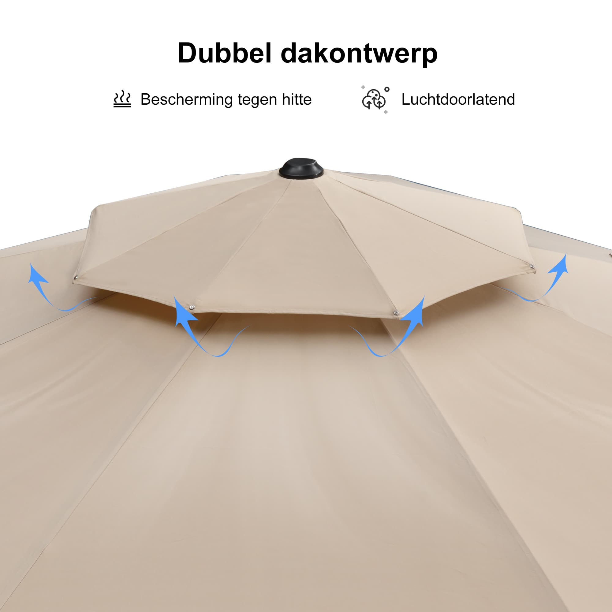PURPLE LEAF Klassieke ronde zweefparasol met zijpaal, 360° draaibaar, met zwengel, UV50+ bescherming