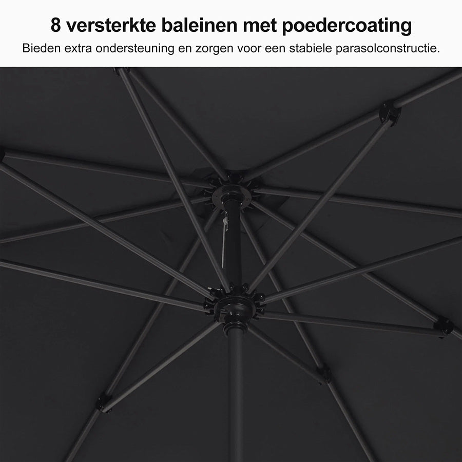 PURPLE LEAF Aluminium Parasol voor Tuin, Terras en Horeca – Stevige Parasol voor Buiten