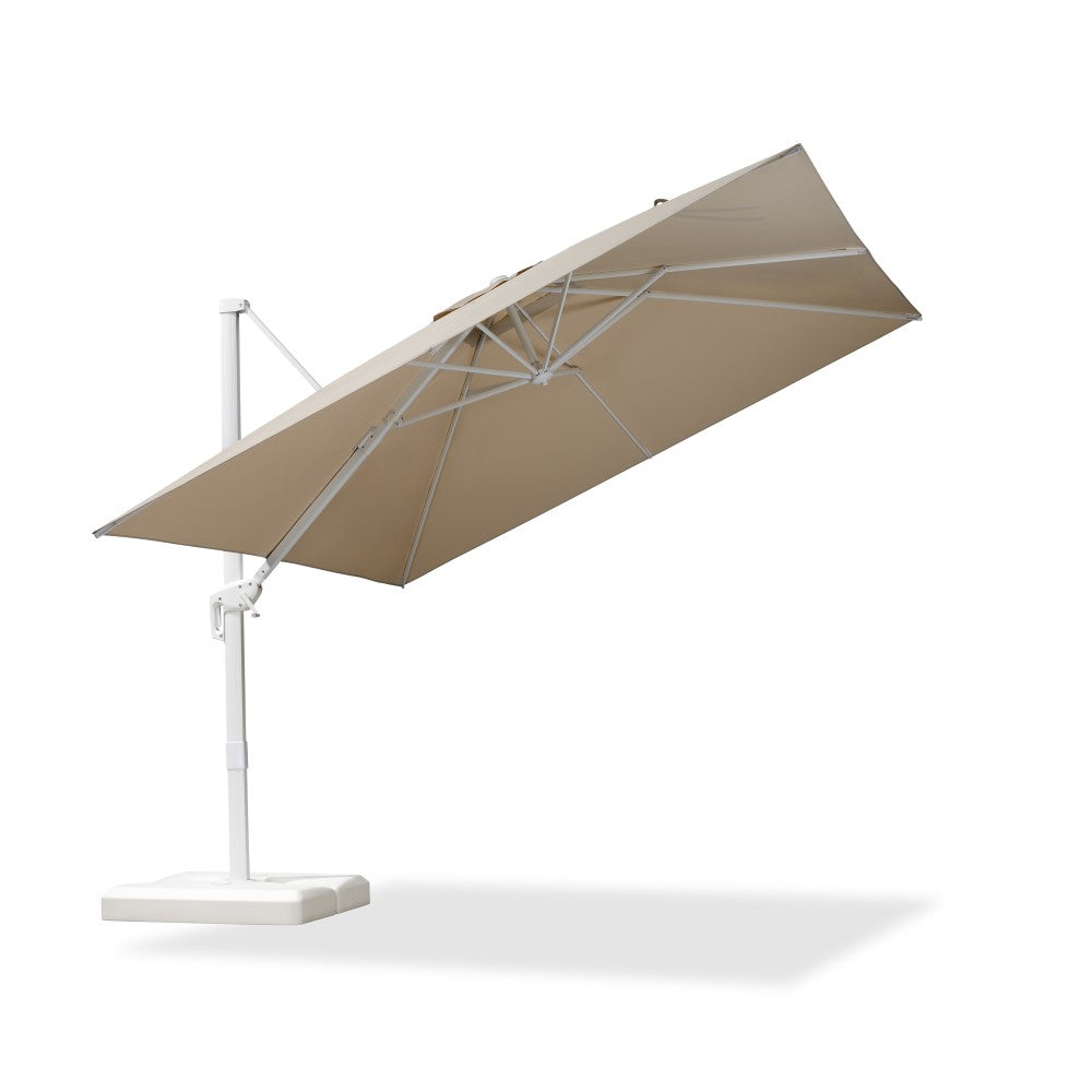 PURPLE LEAF Witte Parasol voor Buiten – Betaalbare Grote Zweefparasol voor Terras & Tuin
