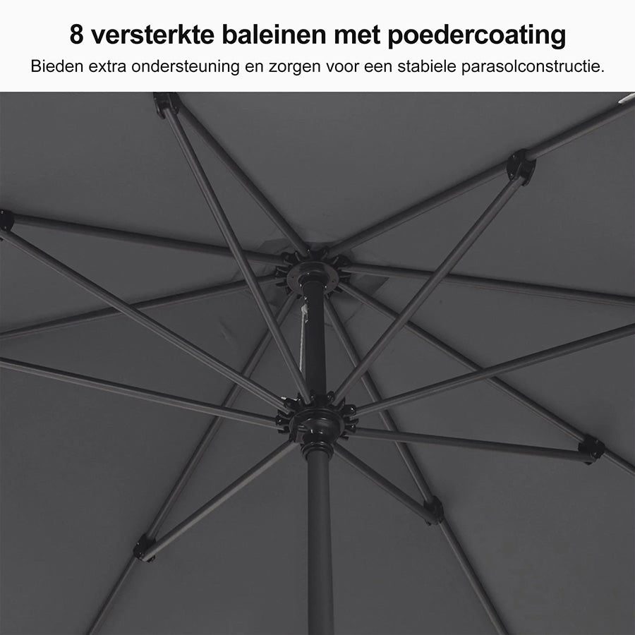 PURPLE LEAF Aluminium Parasol voor Tuin, Terras en Horeca – Stevige Parasol voor Buiten
