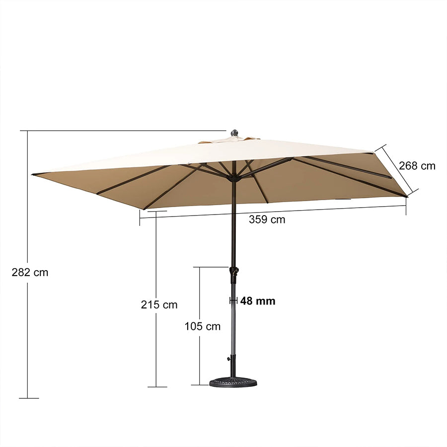 PURPLE LEAF Aluminium Parasol voor Tuin, Terras en Horeca – Stevige Parasol voor Buiten