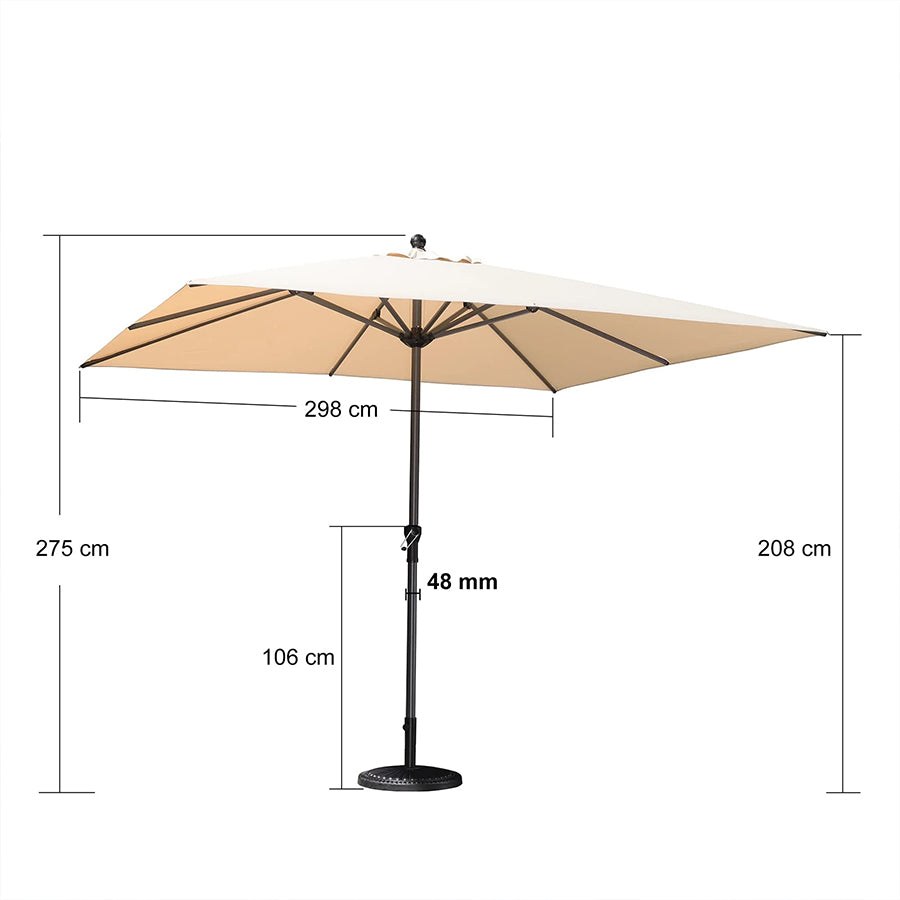 PURPLE LEAF Aluminium Parasol voor Tuin, Terras en Horeca – Stevige Parasol voor Buiten