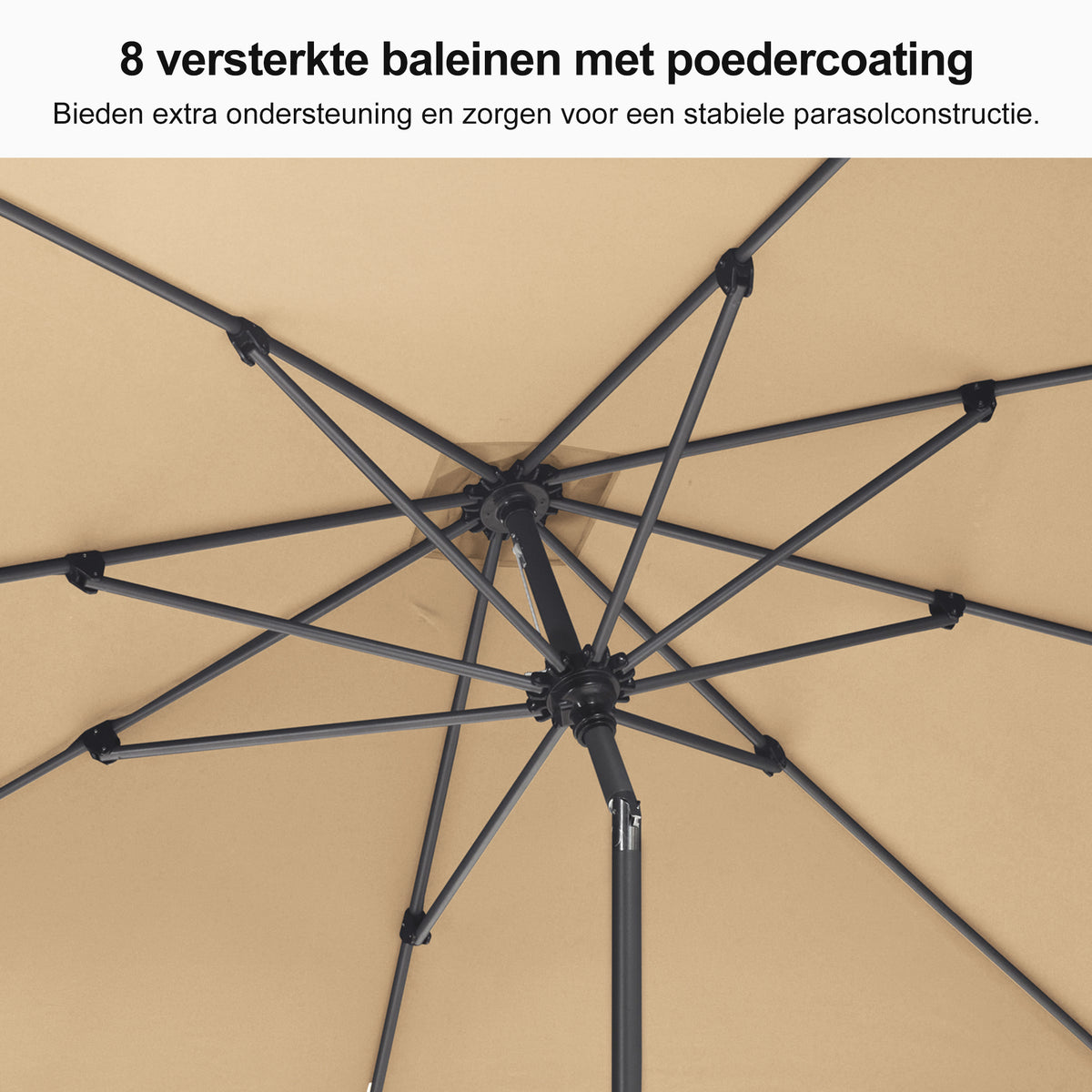 PURPLE LEAF Stokparasol met Slinger en Kantelfunctie voor Tuin en Terras