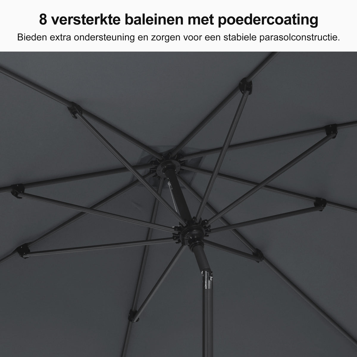 PURPLE LEAF Stokparasol met Slinger en Kantelfunctie voor Tuin en Terras