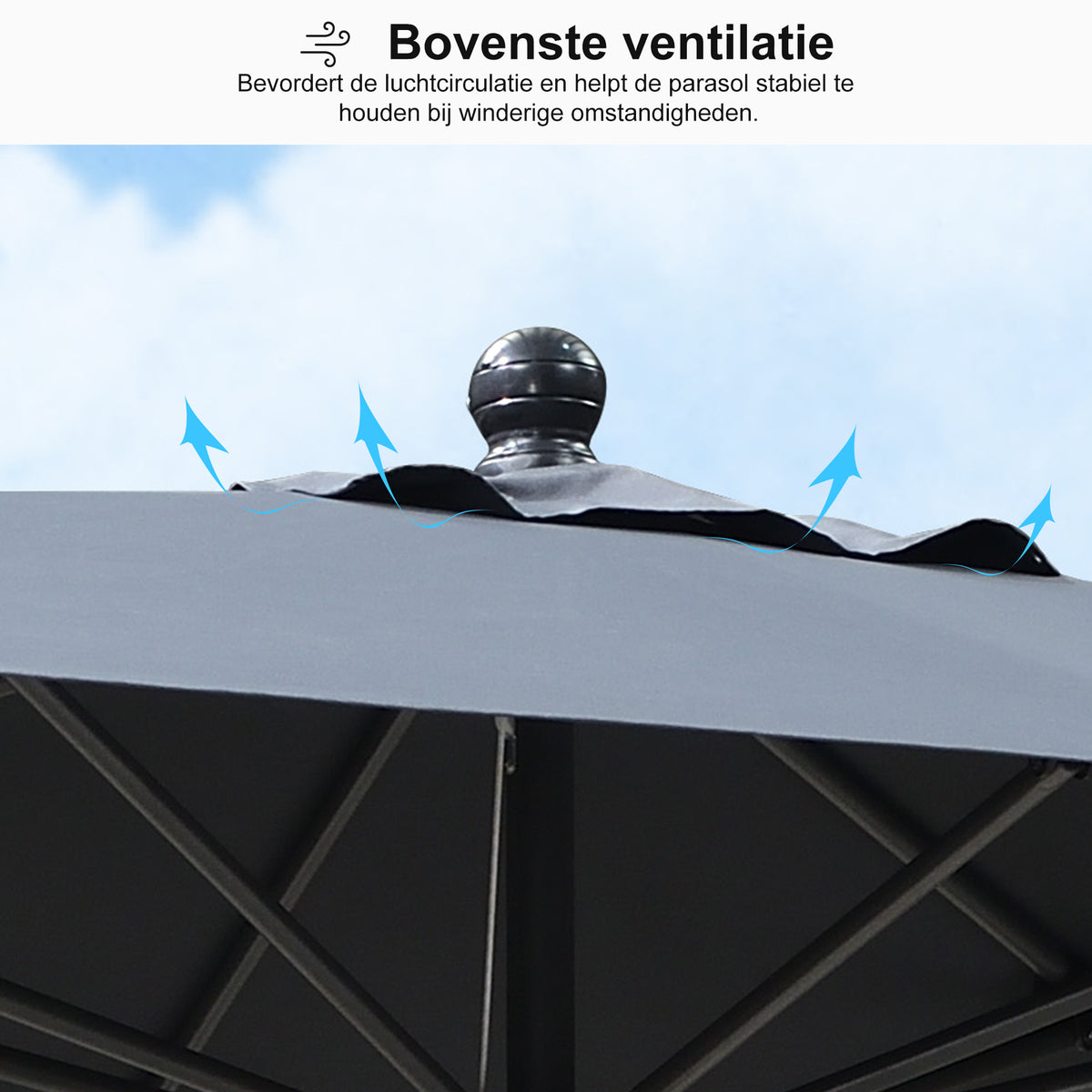 PURPLE LEAF Aluminium Parasol voor Tuin, Terras en Horeca – Stevige Parasol voor Buiten