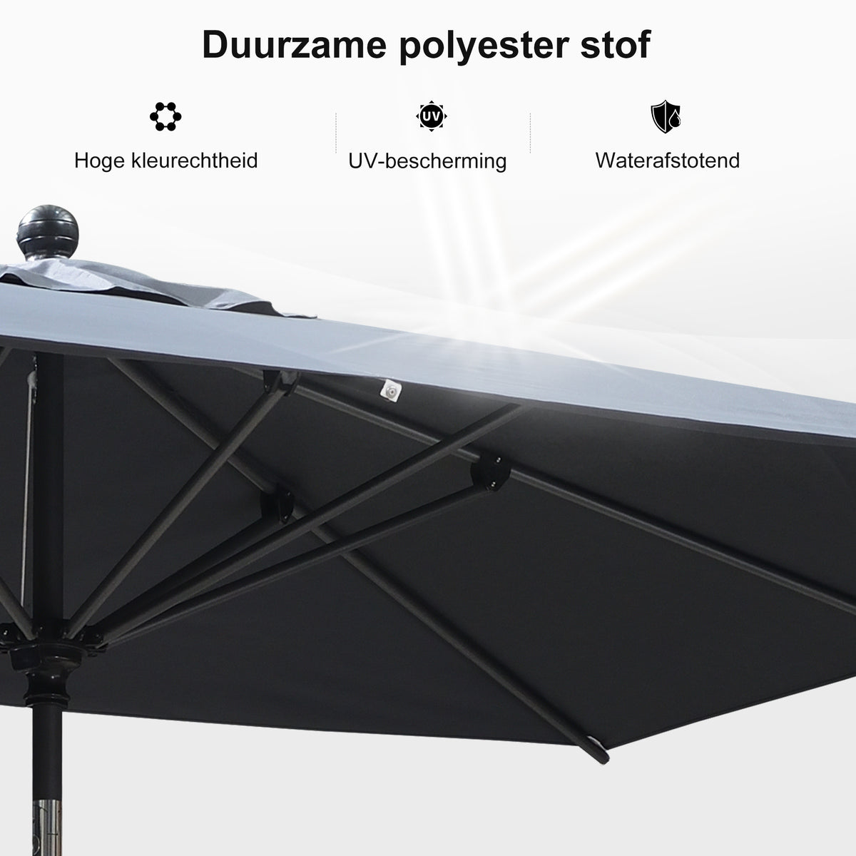PURPLE LEAF Aluminium Parasol voor Tuin, Terras en Horeca – Stevige Parasol voor Buiten