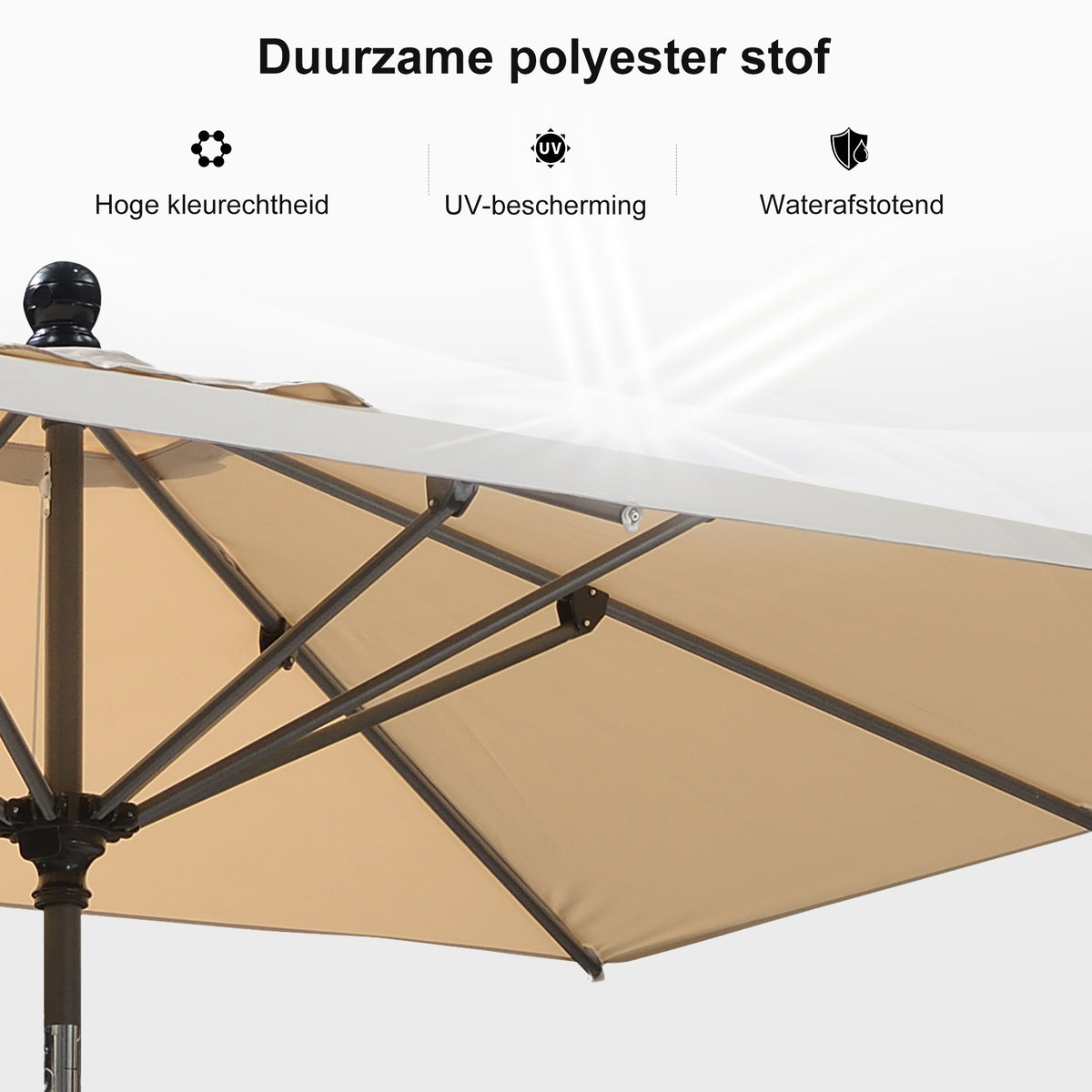 PURPLE LEAF Stokparasol met Slinger en Kantelfunctie voor Tuin en Terras