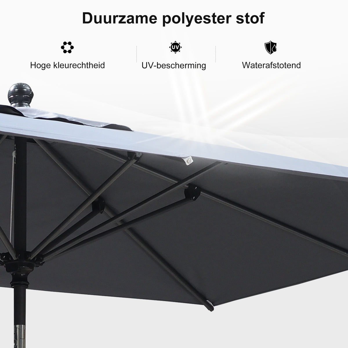PURPLE LEAF Aluminium Parasol voor Tuin, Terras en Horeca – Stevige Parasol voor Buiten