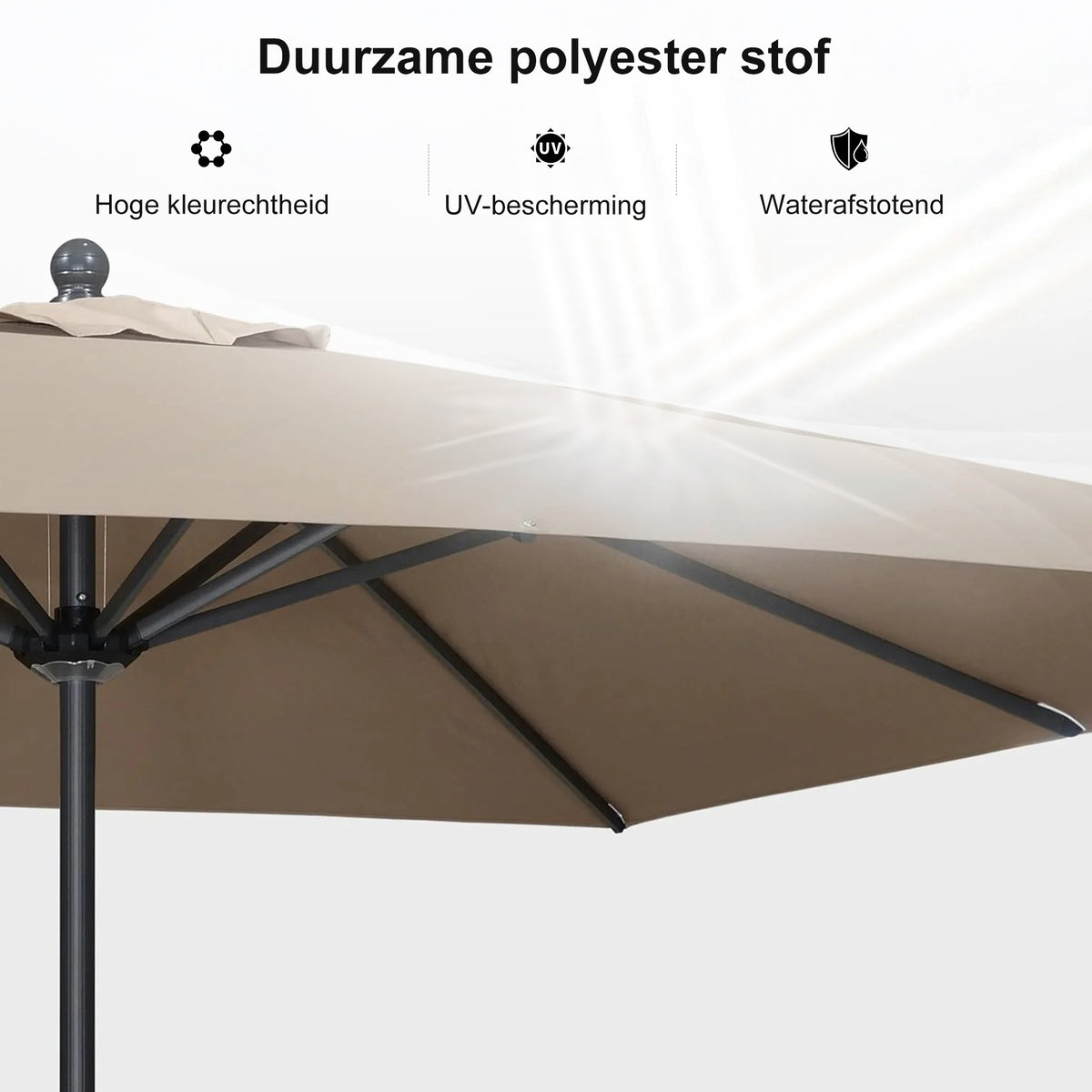 PURPLE LEAF Stokparasol met Slinger en Kantelfunctie voor Tuin en Terras